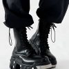 High-Top Studded Martin Boots for Men - European Punk Style Motorcycle Shoes, Height-Increasing Streetwear, Cosplay Fashion