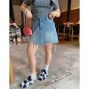 High Waist Plus Size A-Line Denim Skirt for Women - Summer 2025 Slimming Short Skirt, Trendy Casual Style
