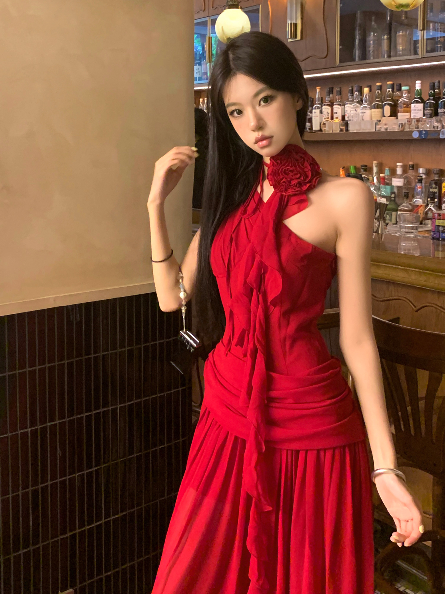 High Waist Sleeveless Dress - Greek Draped Long Skirt for Spring Summer - Sexy Slimming Style for Hot Girl Vibes High Waist Sleeveless Dress - Greek Draped Long Skirt for Spring Summer - Sexy Slimming Style for Hot Girl Vibes