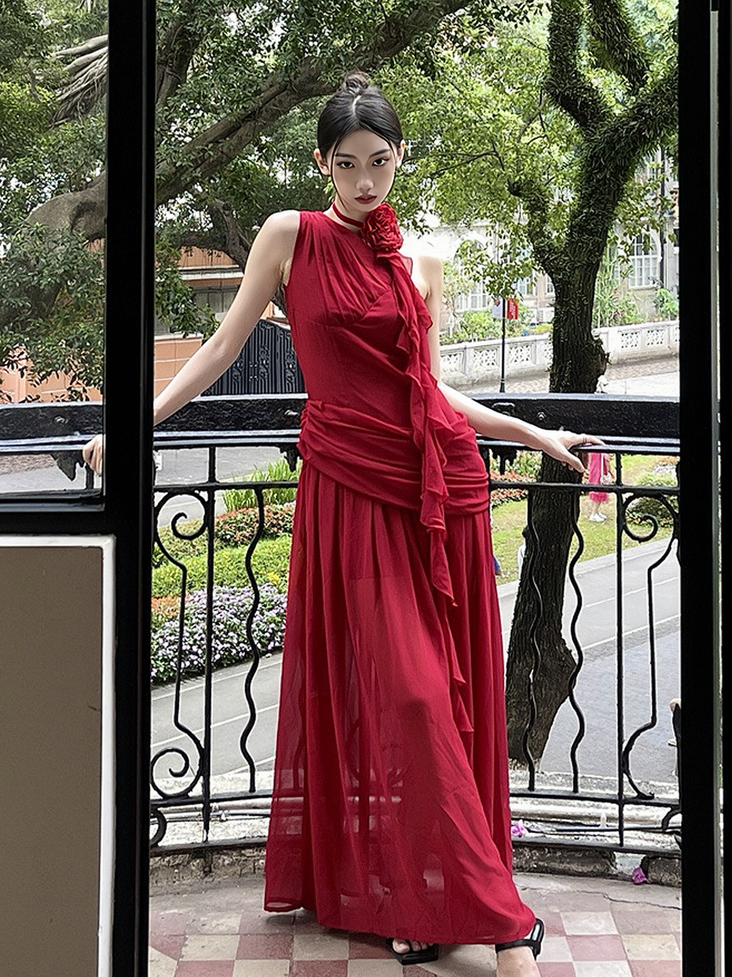 High Waist Sleeveless Dress - Greek Draped Long Skirt for Spring Summer - Sexy Slimming Style for Hot Girl Vibes High Waist Sleeveless Dress - Greek Draped Long Skirt for Spring Summer - Sexy Slimming Style for Hot Girl Vibes