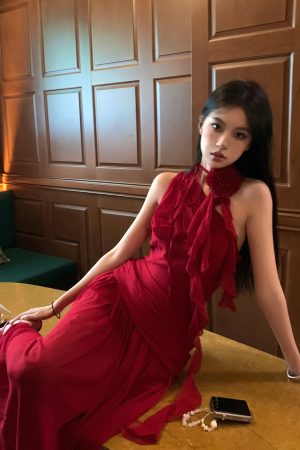 High Waist Sleeveless Dress - Greek Draped Long Skirt for Spring Summer - Sexy Slimming Style for Hot Girl Vibes