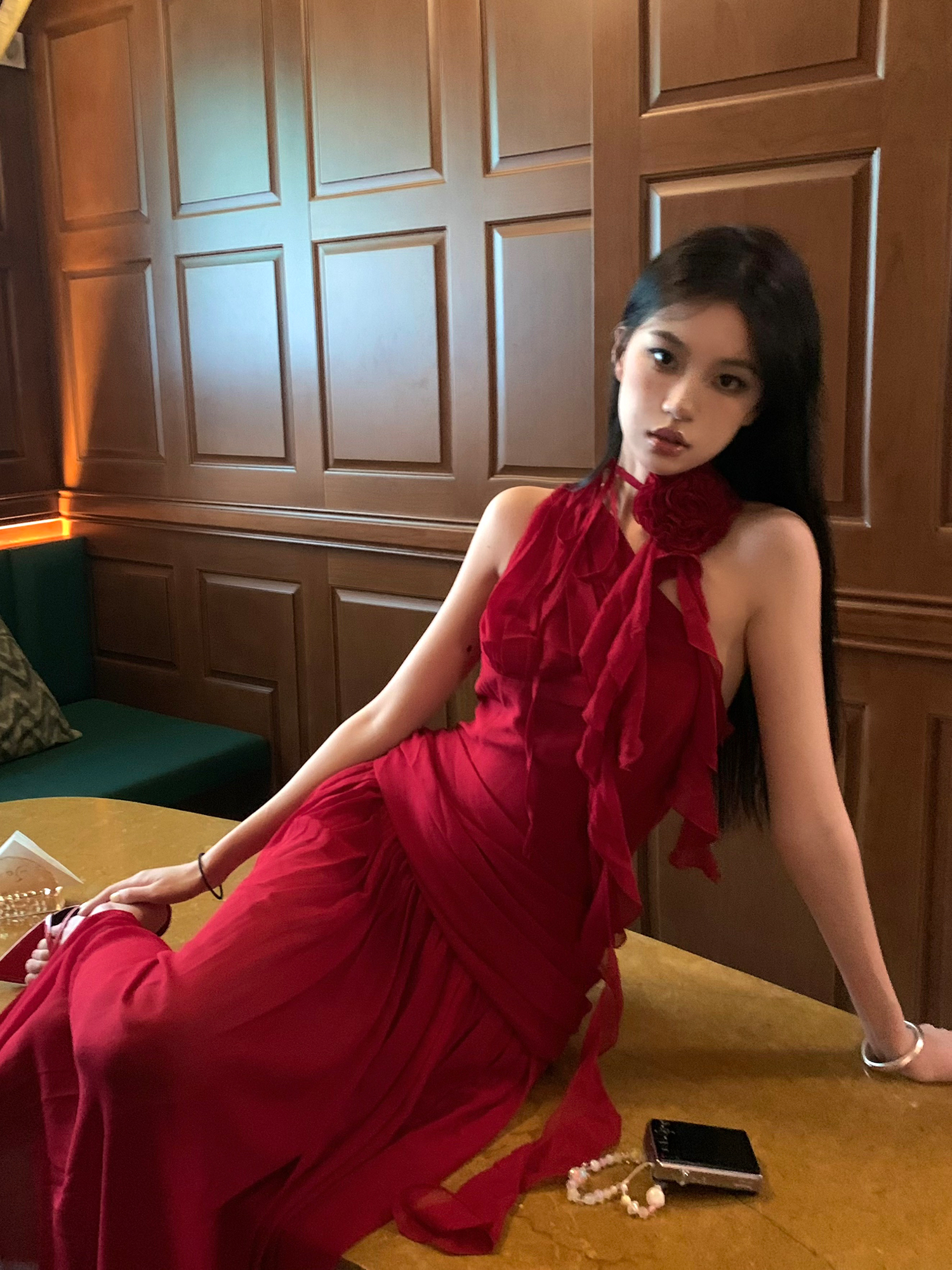 High Waist Sleeveless Dress - Greek Draped Long Skirt for Spring Summer - Sexy Slimming Style for Hot Girl Vibes High Waist Sleeveless Dress - Greek Draped Long Skirt for Spring Summer - Sexy Slimming Style for Hot Girl Vibes