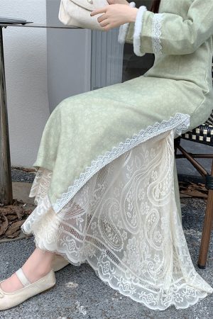 High Waist White Lace Tulle Half Skirt for Women - A-Line Slimming Qipao Underskirt, Elegant Fairy Style Long Dress