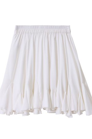 High-Waisted A-Line Half Skirt for Women, Plus Size Slimming White Skirt, Spring Summer 2025, Trendy Chic Style