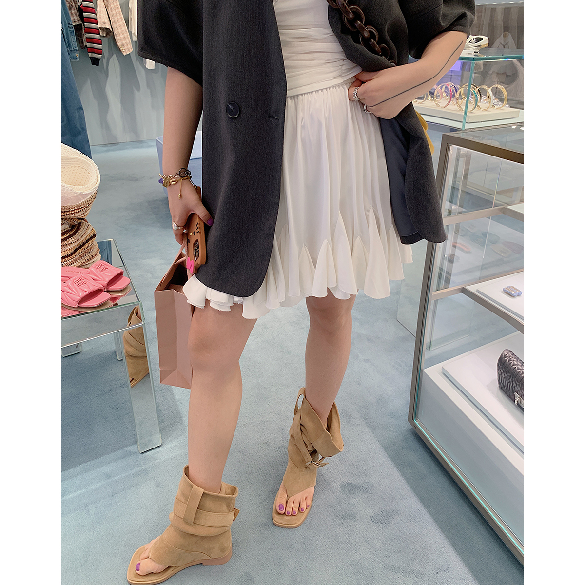 High-Waisted A-Line Half Skirt for Women, Plus Size Slimming White Skirt, Spring Summer 2025, Trendy Chic Style High-Waisted A-Line Half Skirt for Women, Plus Size Slimming White Skirt, Spring Summer 2025, Trendy Chic Style