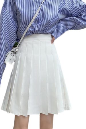 High-Waisted A-Line Pleated Skirt for Women, Plus Size Mid-Length Curvy Style, Autumn & Summer Essential