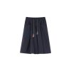 High-Waisted A-Line Short Skirt for Women, Elastic Pleated Big Pocket Tassel Design, Summer 2025 Petite Fashion Trend