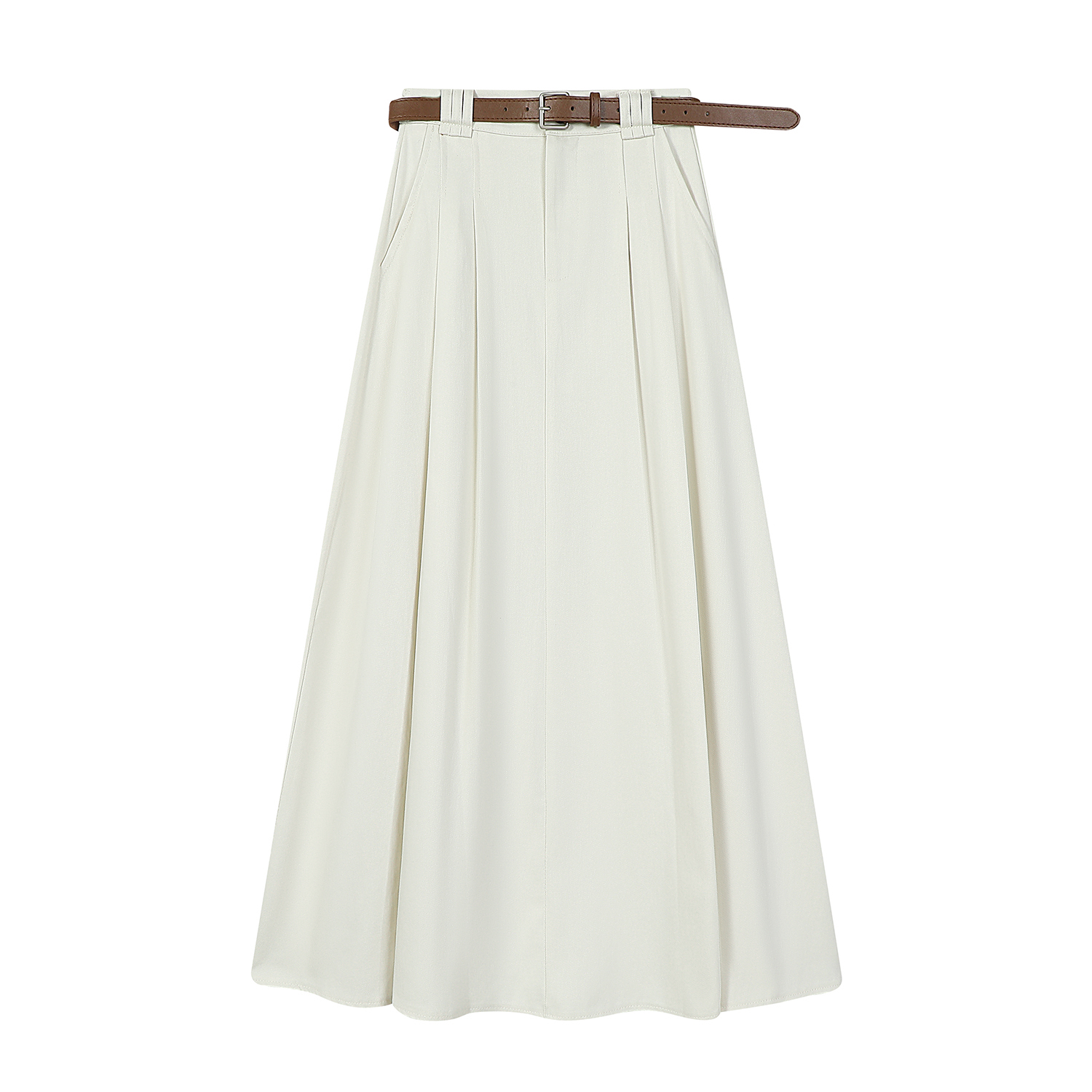 High-Waisted A-Line Skirt for Women - Simple College Style Mid-Length Umbrella Skirt for Spring/Summer 2025