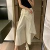 High-Waisted A-Line Skirt Pants, Slim-Fit, Wrinkle-Free Faux Two-Piece Design, Mid-Length with Pockets for Summer 2025 Fashion