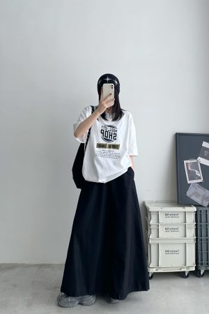 High-Waisted Black Midi Skirt for Women, Vintage Style Long Skirt, Spring Autumn Workwear, Trendy 90s Inspired Fashion