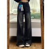 High-Waisted Black Wide-Leg Jeans for Women, 2025 New Style, Slimming Fit for Petite Pear-Shaped Figures, Straight-Leg Design