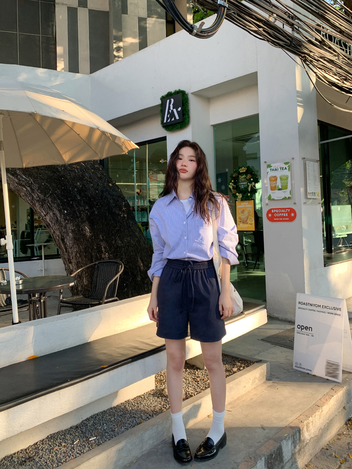 High-Waisted Casual Shorts for Women, Elastic Waistband with Drawstring, Loose Fit, Spring/Summer Style, Petite Size Friendly High-Waisted Casual Shorts for Women, Elastic Waistband with Drawstring, Loose Fit, Spring/Summer Style, Petite Size Friendly