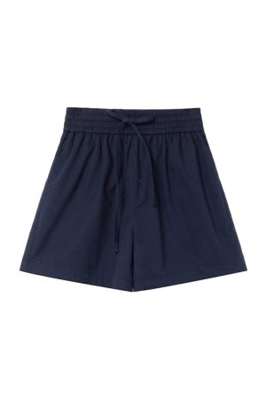 High-Waisted Casual Shorts for Women, Elastic Waistband with Drawstring, Loose Fit, Spring/Summer Style, Petite Size Friendly