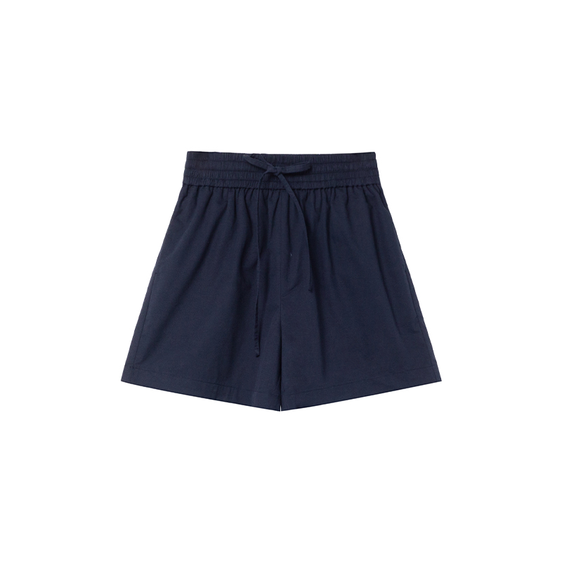 High-Waisted Casual Shorts for Women, Elastic Waistband with Drawstring, Loose Fit, Spring/Summer Style, Petite Size Friendly High-Waisted Casual Shorts for Women, Elastic Waistband with Drawstring, Loose Fit, Spring/Summer Style, Petite Size Friendly