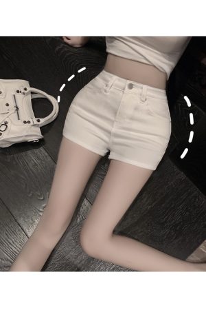 High-Waisted Denim Shorts for Women - Natural Voluptuous Fit, Casual Summer Style, Trendy 90s Vibes