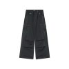 High-Waisted Draped Casual Work Pants for Women - American Style Metal Ring Rivet Design - Summer 2025 Fashion Trends