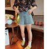 High-Waisted Gold Studded Denim Shorts for Women - Plus Size A-Line Slimming Summer 2025 Fashion for Curvy Girls