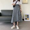 High-Waisted Irregular A-Line Plaid Skirt for Women with Curvy Hips and Thighs - Summer Fashion Essential