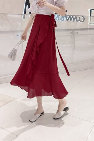 High-Waisted Irregular A-Line Plaid Skirt for Women with Curvy Hips and Thighs - Summer Fashion Essential