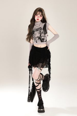 High-Waisted Irregular Ballet Skirt for Women - Summer Lace A-Line Short Skirt - Trendy Hot Girl Fashion