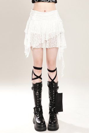 High-Waisted Irregular Ballet Skirt for Women - Summer Lace A-Line Short Skirt - Trendy Hot Girl Fashion