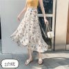 High-Waisted Irregular Floral Chiffon Skirt and Fishtail Long Dress for Travel, Beach, and Sun Protection