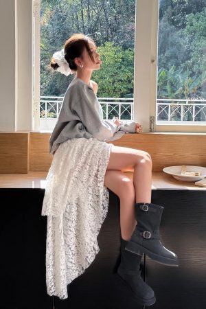 High-Waisted Irregular Lace Half Skirt for Women - 2025 Spring Summer White Mid-Length Cake Skirt, Lightweight Fashion Essential