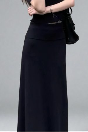 High-Waisted Long Maxi Skirt for Women, 2025 Spring/Summer, Slimming Loose A-Line, Versatile Elegant Style
