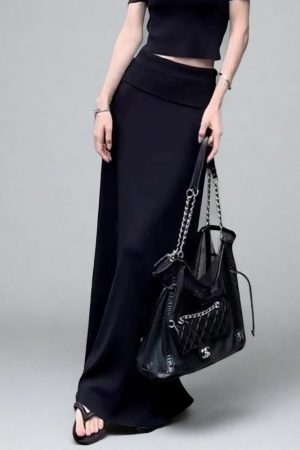 High-Waisted Long Maxi Skirt for Women, 2025 Spring/Summer, Slimming Loose A-Line, Versatile Elegant Style