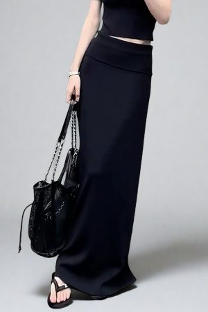 High-Waisted Long Maxi Skirt for Women, 2025 Spring/Summer, Slimming Loose A-Line, Versatile Elegant Style