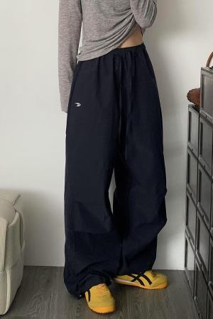 High-Waisted Loose Cargo Pants for Women - American Retro Spicy Girl Parachute Wide-Leg Sports Trousers