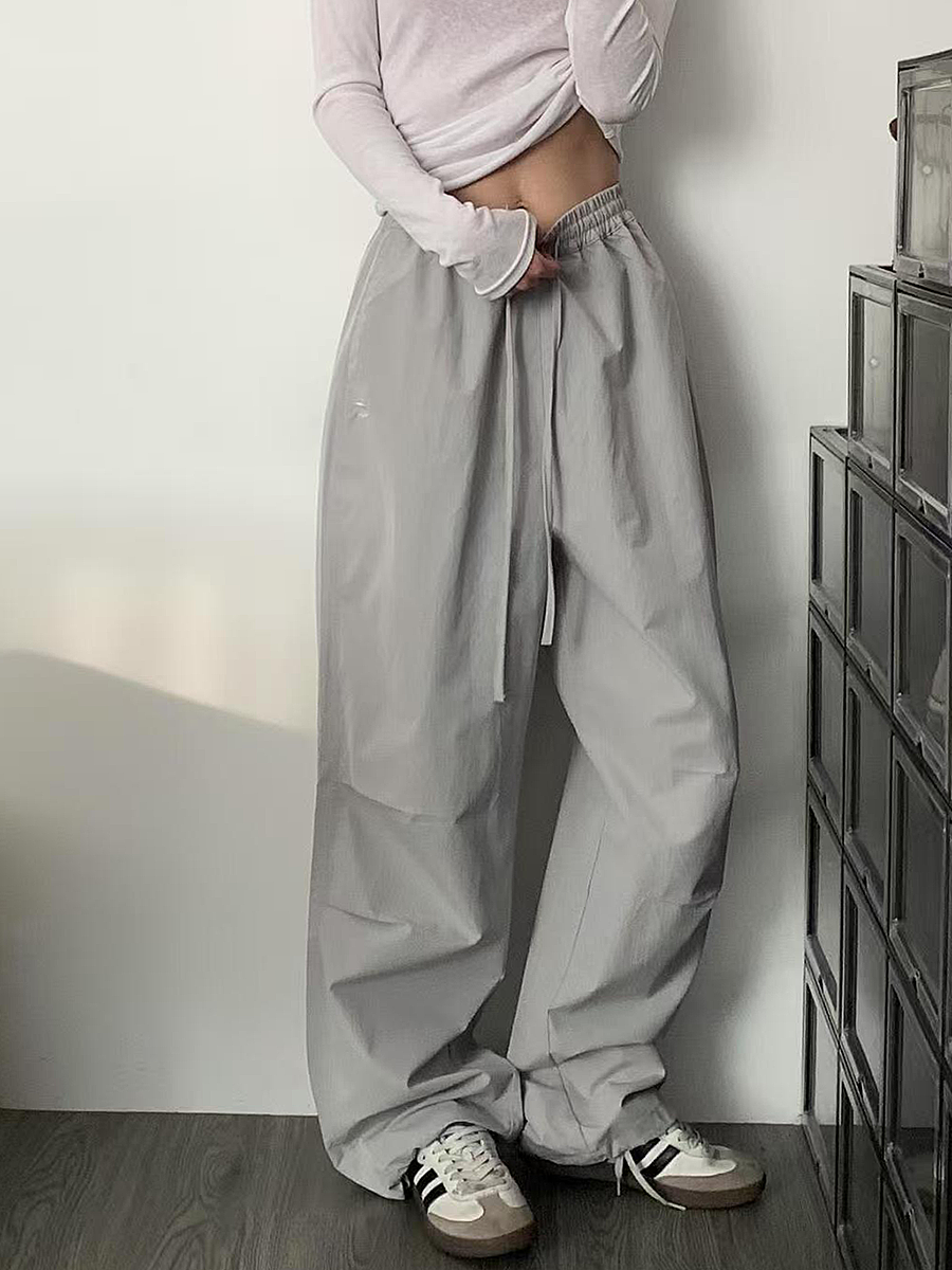 High-Waisted Loose Cargo Pants for Women - American Retro Spicy Girl Parachute Wide-Leg Sports Trousers High-Waisted Loose Cargo Pants for Women - American Retro Spicy Girl Parachute Wide-Leg Sports Trousers