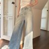High-Waisted Loose Draped Floor-Length Tencel Slightly Flared Wide-Leg Jeans for Women - Spring Fashion Trend 2023