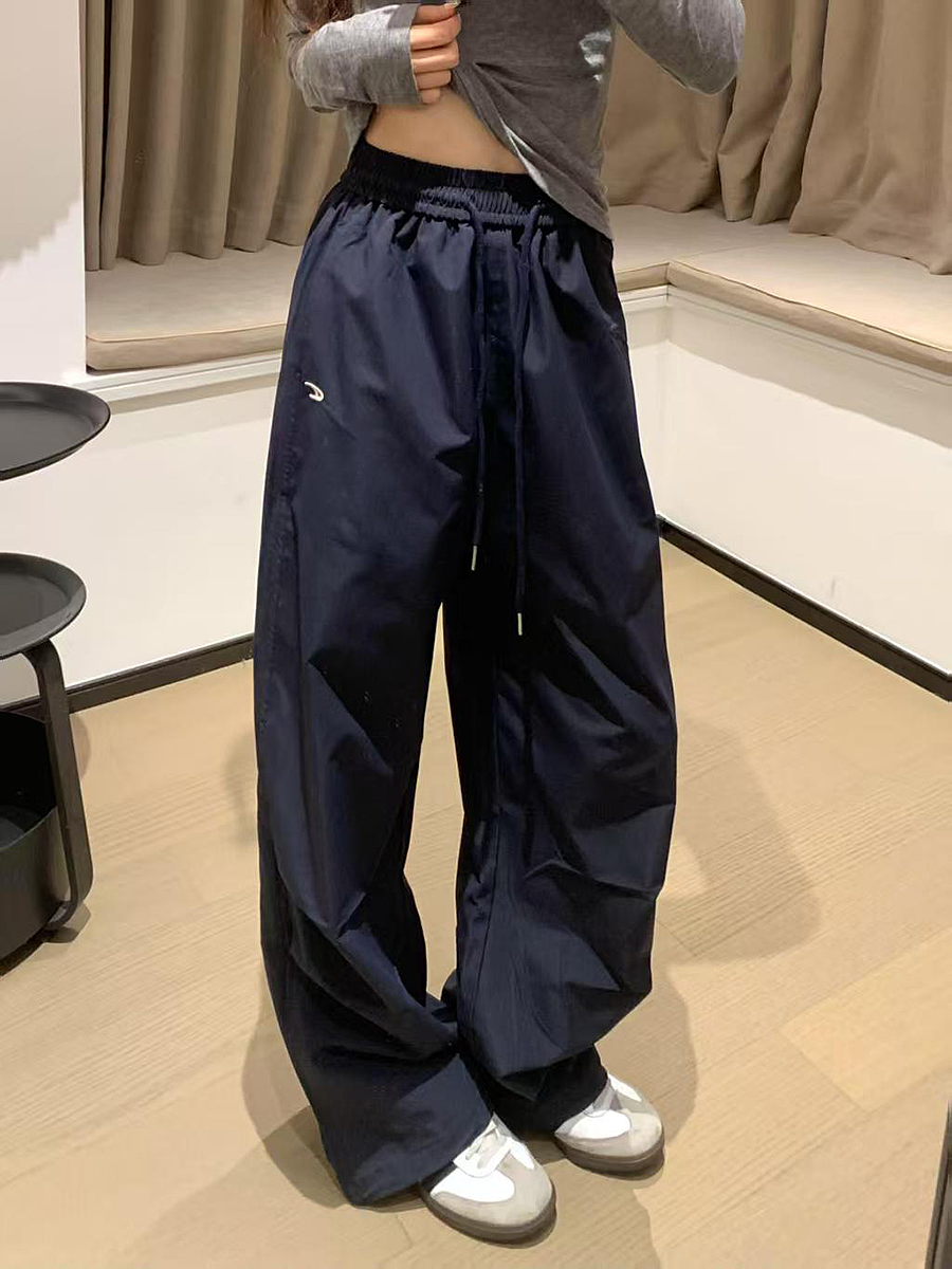 High-Waisted Loose-Fit Vintage Work Pants for Women, Parachute Wide-Leg Casual Joggers, Floor-Length Sports Trousers High-Waisted Loose-Fit Vintage Work Pants for Women, Parachute Wide-Leg Casual Joggers, Floor-Length Sports Trousers