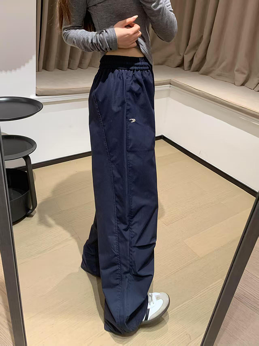 High-Waisted Loose-Fit Vintage Work Pants for Women, Parachute Wide-Leg Casual Joggers, Floor-Length Sports Trousers High-Waisted Loose-Fit Vintage Work Pants for Women, Parachute Wide-Leg Casual Joggers, Floor-Length Sports Trousers