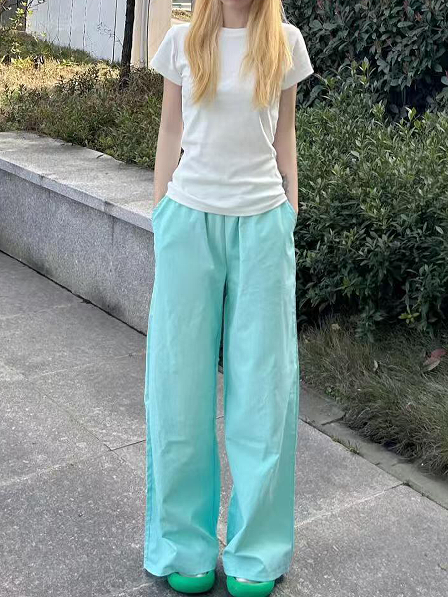 High-Waisted Loose Wide-Leg Casual Pants for Women - American Style Spring/Summer 2025 Slimming Cool Straight Trousers High-Waisted Loose Wide-Leg Casual Pants for Women - American Style Spring/Summer 2025 Slimming Cool Straight Trousers