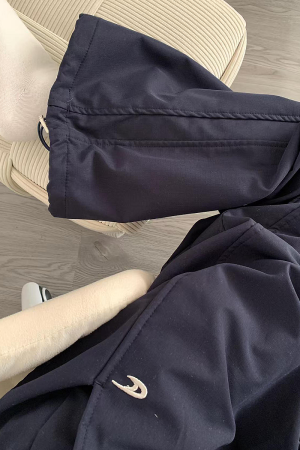 High-Waisted Navy Blue Relaxed Straight-Leg Work Pants for Women, Loose Fit Wide-Leg Sports Casual Trousers for Spring and Autumn