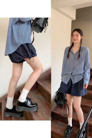 High-Waisted Niche Drawstring Flower Bud Shorts for Women - Slimming Casual Summer Style for Petite Sizes