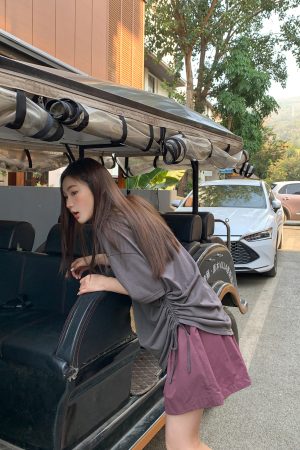 High-Waisted Niche Drawstring Flower Bud Shorts for Women - Slimming Casual Summer Style for Petite Sizes