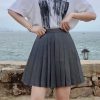 High-Waisted Pleated A-Line Skirt, Flared Design, Adjustable Cotton Midi Skirt for Spring and Summer 2025, Versatile and Slimming Style