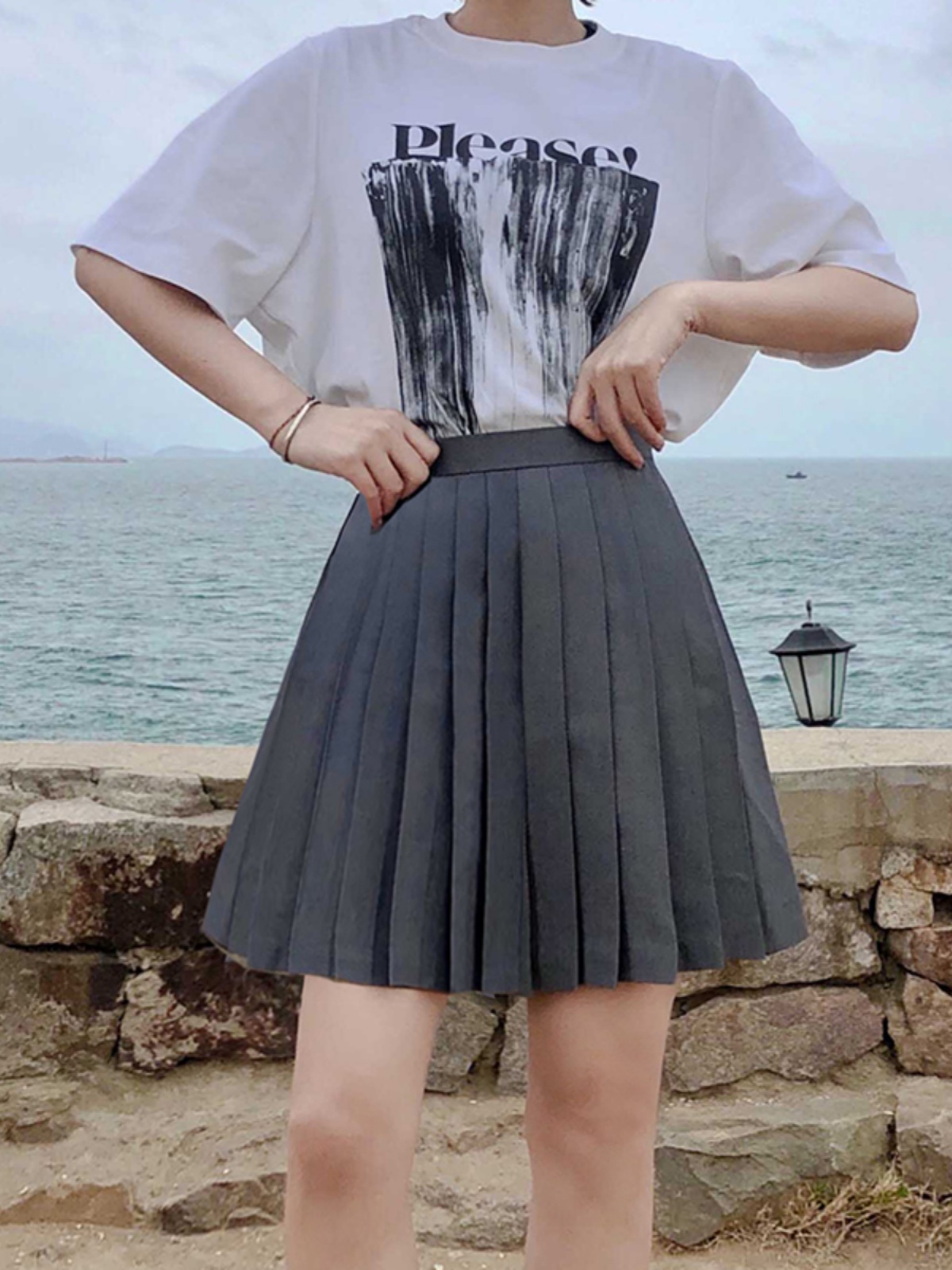 High-Waisted Pleated A-Line Skirt, Flared Design, Adjustable Cotton Midi Skirt for Spring and Summer 2025, Versatile and Slimming Style High-Waisted Pleated A-Line Skirt, Flared Design, Adjustable Cotton Midi Skirt for Spring and Summer 2025, Versatile and Slimming Style