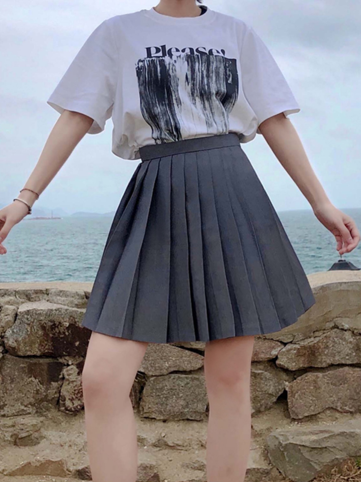 High-Waisted Pleated A-Line Skirt, Flared Design, Adjustable Cotton Midi Skirt for Spring and Summer 2025, Versatile and Slimming Style High-Waisted Pleated A-Line Skirt, Flared Design, Adjustable Cotton Midi Skirt for Spring and Summer 2025, Versatile and Slimming Style