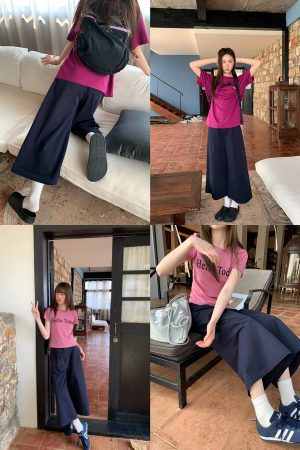High-Waisted Pleated Casual Pants for Women - Summer 2025 Narrow-Edged Three-Quarter Wide-Leg Design