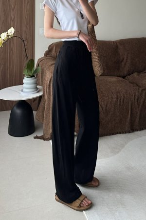 High-Waisted Pure Cotton Banana Pants for Women - Summer Lightweight Breathable Loose-Fitting Long Trousers with Pockets