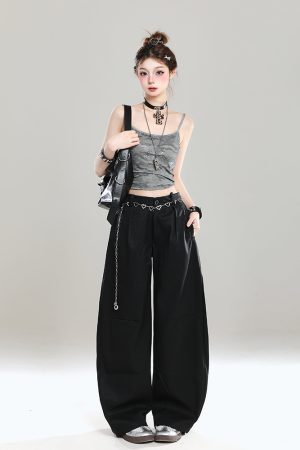 High-Waisted Retro Casual Pants for Women - Summer 2025 Ultra-Comfortable Loose Draped Design, Trendy American-Style Fashion