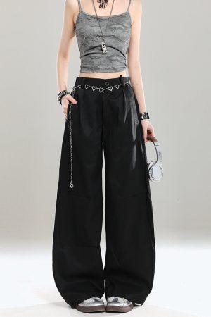 High-Waisted Retro Casual Pants for Women - Summer 2025 Ultra-Comfortable Loose Draped Design, Trendy American-Style Fashion