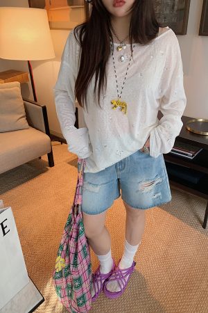 High-Waisted Ripped Denim Shorts for Women, Plus-Size Five-Point Summer Pants for Curvy Girls, 2025 Trendy Casual Style