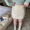 High-Waisted Sheer Polka Dot Skirt in Korean Retro Style for a Slightly Chubby Onii Look