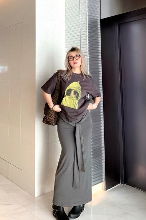 High-Waisted Slim Bodycon Skirt for Women - Spring Fashion Pure Cotton Versatile Long Half Skirt in Chic Style