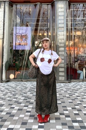 High-Waisted Slimming Leopard Print Skirt for Women - Versatile Loose Long Skirt for Spring/Summer 2025 Fashion